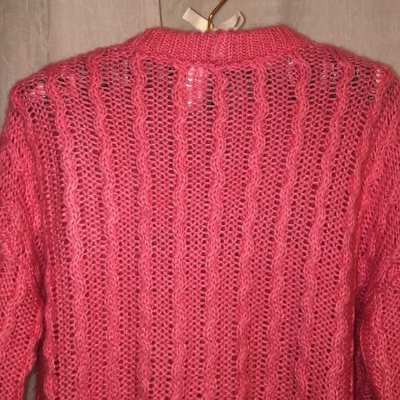 H&M Divided XS Cable Knit Pink Crewneck Pullover Sweater - Picture 4 of 11
